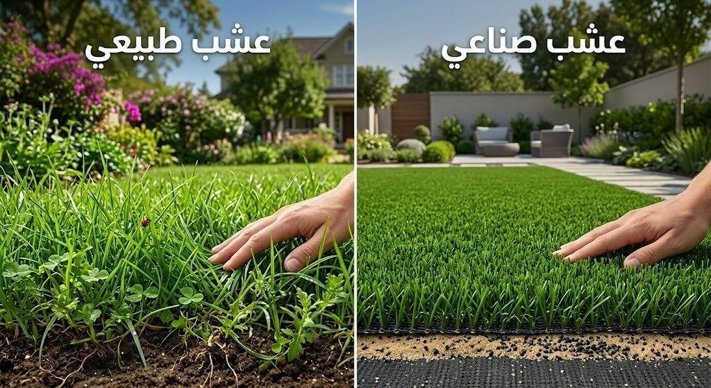 تصميم وتركيب شلالات ونوافير مائية عصرية في حديقة منزلية بالرياض كجزء من خدمات شركة بستاني